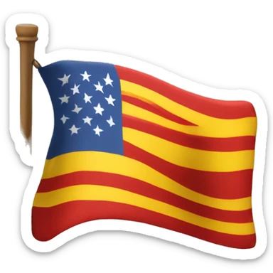 Es emoji de una bandera sin mástil de con el orden de barras horizontales de colores siguiente: amarillo, rojo, amarillo, rojo, amarillo, rojo, amarillo, rojo y amarillo. sticker