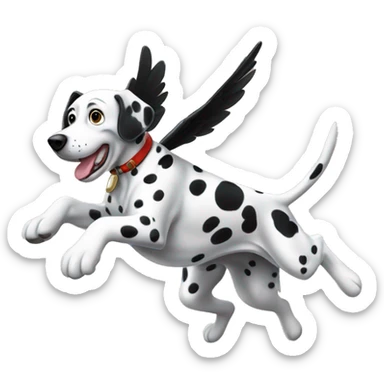 Two Dalmatian’s flying  sticker