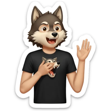 Toreau noire heureux hurle comme un loup sticker