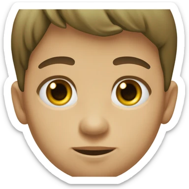 Niño pequeño , castaño , ojos verdes , con pecas ,  sticker