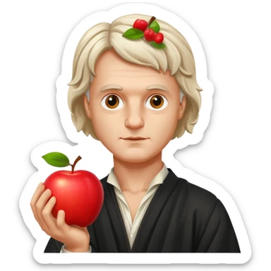 isaac newton hold an apple sticker