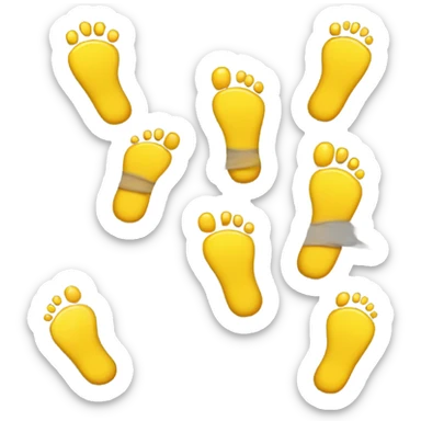 Yellow smiley face emoji with soles of feet showing sticker