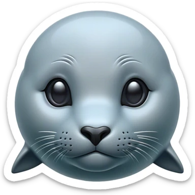 Cinematic Noble Seal Portrait Emoji, Poised and streamlined, with a sleek, smooth body of glossy, muted hues and expressive, dark eyes complemented by a rounded, agile head, Simplified yet sharp and sophisticated features, highly detailed, glowing with a soft, maritime luminescence, high shine, intelligent and graceful, stylized with an air of coastal authority, focused and alert, soft glowing outline, capturing the essence of a watchful marine guardian that appears ready to glide out of the screen with effortless authority! sticker