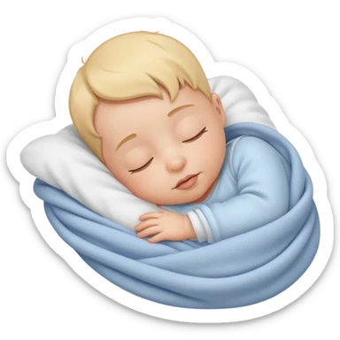 Baby sleeping in a blanket sticker
