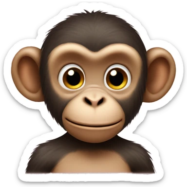 a cute monkey sendig love sticker