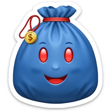 money bag blue (#00A3E0) and red (#F9423A) sticker