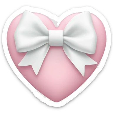 Pastel pink heart with white bow sticker