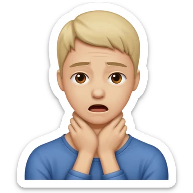 Person strangling their neck sticker