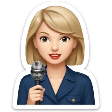 taylor swift with mic sticker