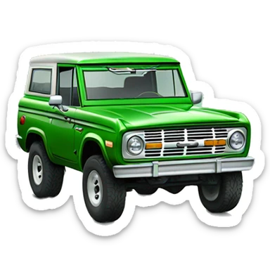Green Ford Bronco with bow on it sticker