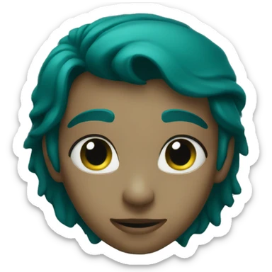 Dark teal matte heart sticker