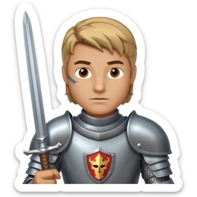 a knight with sword in his hand sticker
