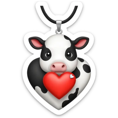 i need combination of this two emojis for making a neckless ❤️🐮  sticker