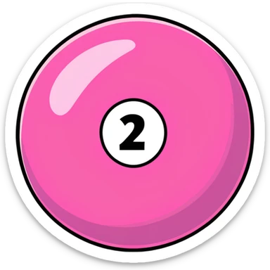 pink billiard ball with the number 23 sticker