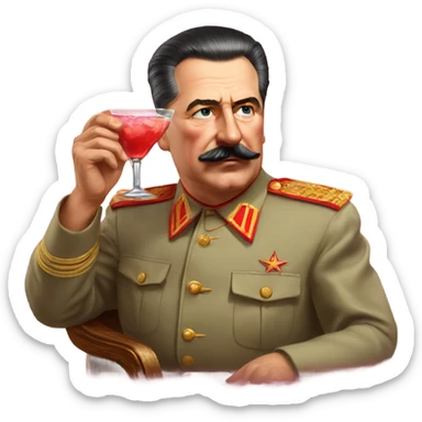 Stalin drinking a cosmo sticker