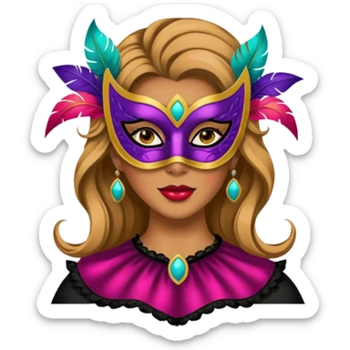 masquerade masked woman sticker
