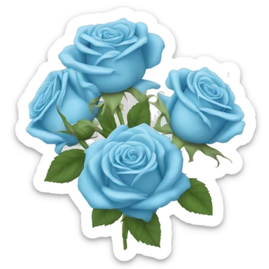 bouquet of sky blue roses  sticker
