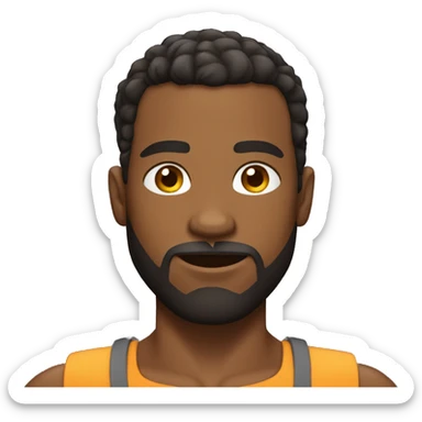 African American Guy with muscles, a beard, very short hair sticker