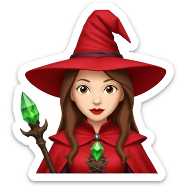 Wicked Witch of the East from the Wizard of Oz with long brown hair, light skin, red outfit sticker