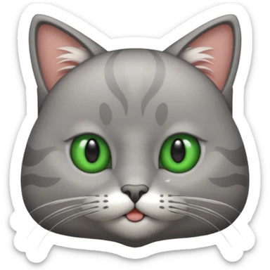 Un gato de color gris animado sticker