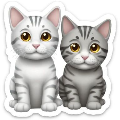 Two Silver tabby cats sticker