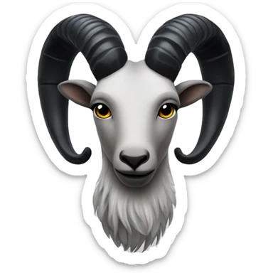 Black Capricorn zodiac sign  sticker