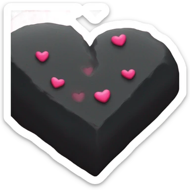  a black grave with the letters RIP on a red pink heart sticker