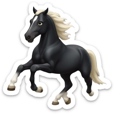 Black running horse sticker