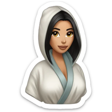 Kim kardashian in a bathrobe sticker