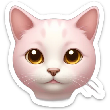 Light soft pink cloudy cat with brown eyes  sticker