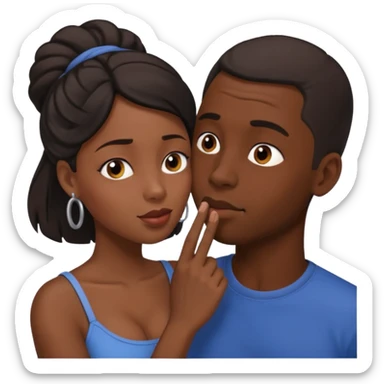 homme noire qui parle à l'oreille de la femme noire sticker