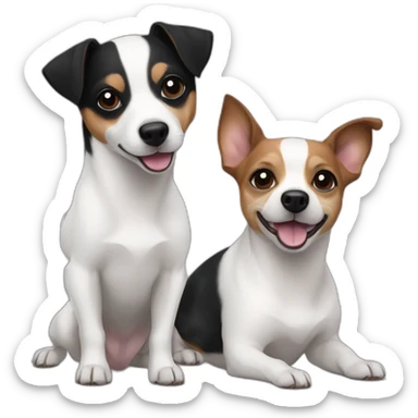 Chiwawa Jack russell black and a little white sticker