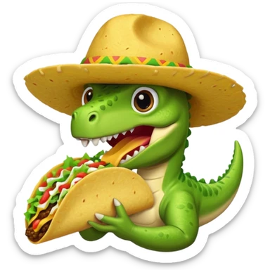 A dinosaur eating taco bell sticker