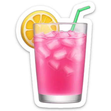 pink cat with coctail sticker