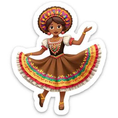 Cinematic Realistic Mazurka Dance Emoji, depicted as a lively traditional Polish folk dance scene with colorful costumes and spirited movement, rendered with dynamic textures and vibrant festive lighting that captures its rhythmic energy. sticker