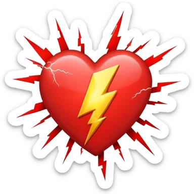 Un corazón con un Rayo  sticker