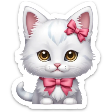 kitten with a bow on its head sticker
