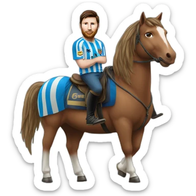 Messi on a horse sticker