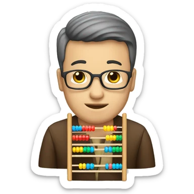 man with abacus sticker