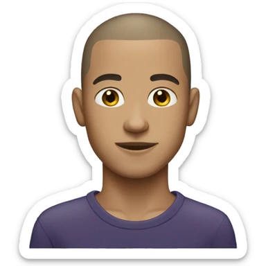 Tall skinny buzz cut light skin man  sticker