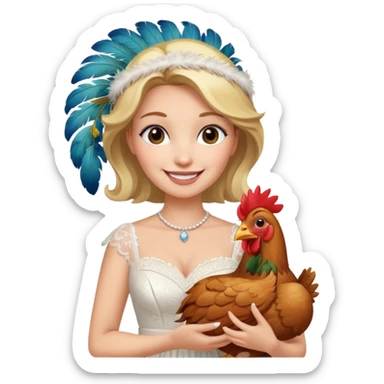 Bridal chicken sticker