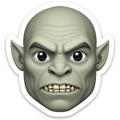 Semi-orco dnd estilo blanco y negro dibujo sticker