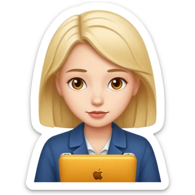 Girl typing sticker