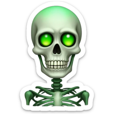 Skelleton with Green fire eye sticker