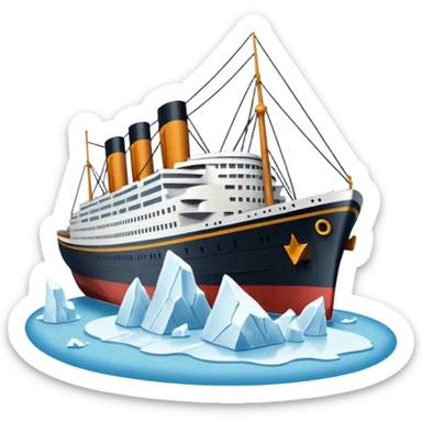 The Titanic hitting a iceberg sticker