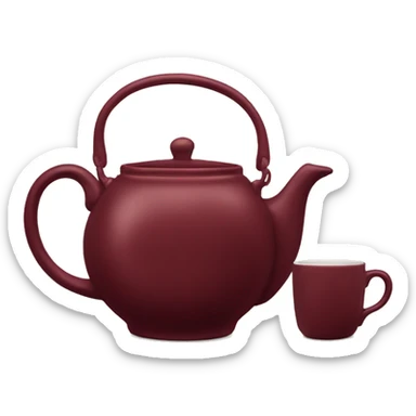 burgundy teapot and mugs sticker