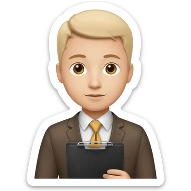 Manager + clipboard + tie, Cafe staff. sticker