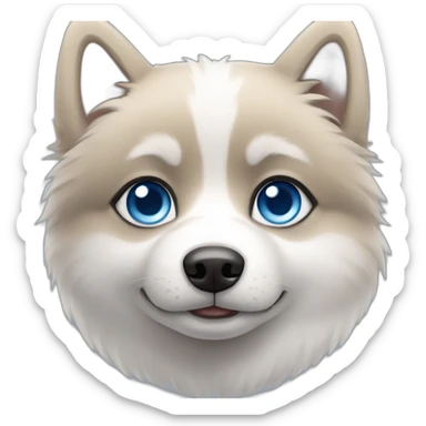 pomsky with blue eyes sticker