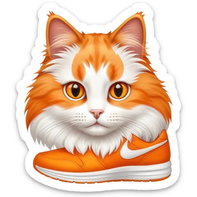 A cat with Nikes sticker