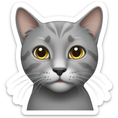Grey cat sticker